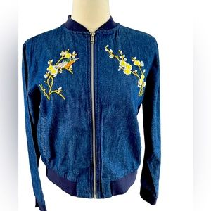 Bongo Embroidered Denim Jacket size Large